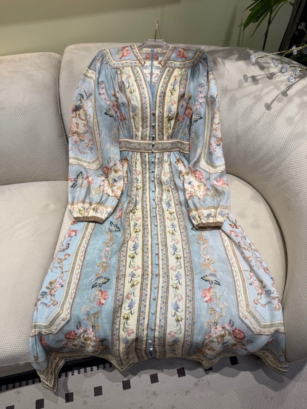 ZIMMERMANN ROSELIGHT PLUNGE MIDI DRESS - Picture 4 of 11